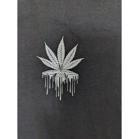 Rasta Pot Leaf T Shirt Mens Large Graphic Tee Cotton Black Multicolour Cotton - Picture 4 of 6